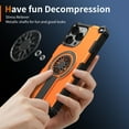 thumbnail image 4 of Sleektime for iPhone 12 Pro / 12 6.1" Case, [Compatible with Magsafe], [Military-Grade Protection], [with Four Corner Guard] Shockproof Magnetic Armor Phone Case Built-in Hidden Kickstand,Orange, 4 of 7