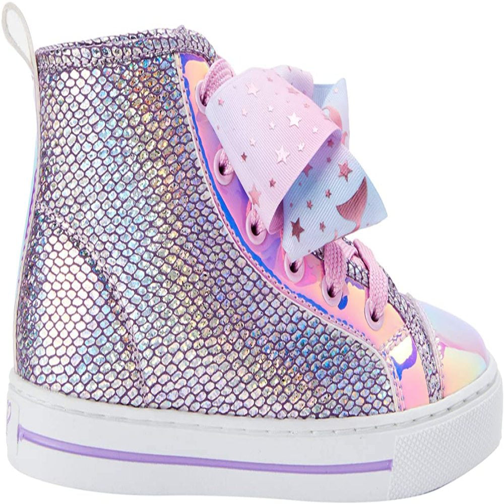 Girls 3D Mermaid Tail Trainers Kids Rainbow Glitter Iridescent Pumps Skate Shoes 