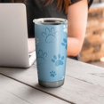 thumbnail image 4 of 20 Oz Blue Dog Paw Footprint Coffee Tumbler Double Wall Insulated Stainless Steel Water Bottle | Metal Reusable Thermoses Flask with Cup Cap | Leak & Sweat Proof with Anti-Dust Lid, 4 of 7