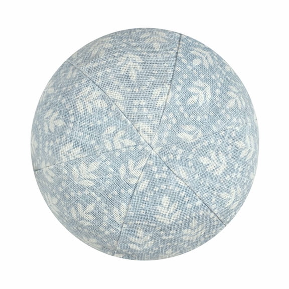 Beautiful 11" Hydrangea Block Print Round Decorative Pillow by Drew Barrymore