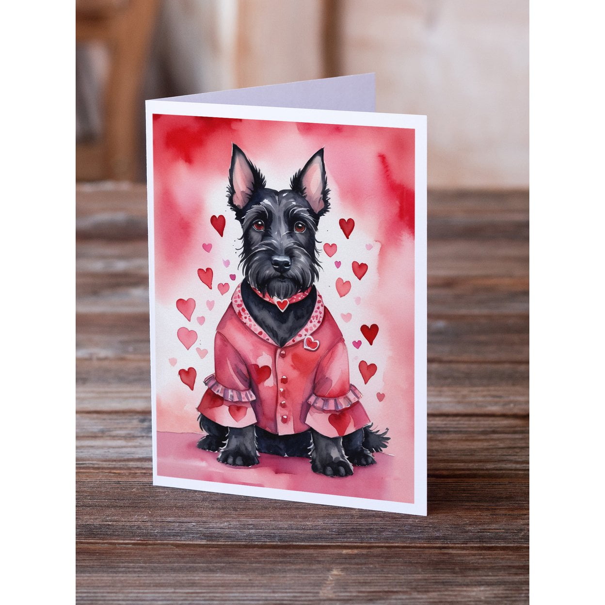 Scottish Terrier My Valentine Greeting Cards Pack of 8 7 in x 5 in