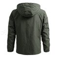 thumbnail image 7 of Sun Will Men's Hooded Waterproof Jacket Lightweight Windbreaker Outdoor Zip Up Coats Army Green S-5XL, 7 of 7