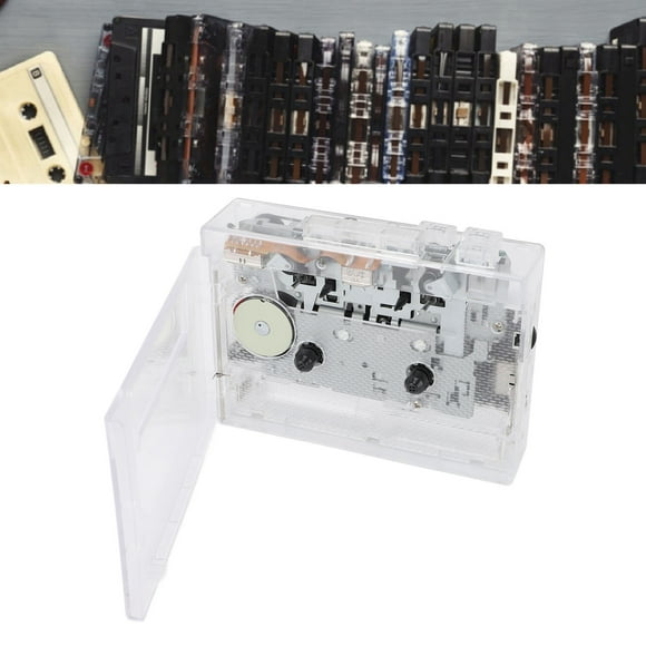 Enregistreur Portable Cassette Lecteur Enregistreur à Bande DC 5V USB Cassette vers MP3 Convertisseur Numérique avec Radio Bluetooth et Prise Casque Transparent
