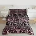 thumbnail image 2 of jejeloiu Chic Cheetah Print Full Size Comforter Sets,Abstract Fulid Art Bedding Comforter Set,Pink Black Bedding Sets For Men Women,Breathable Home Decor Reversible,3pcs, 2 of 8