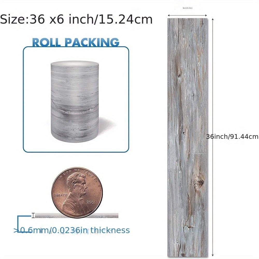 Waterproof Peel and Stick Floor Tile, （NO Sticky Residue Left）Wood Plank Vinyl Tile Stickers, Self-Adhesive DIY Flooring Tiles for Bedroom, Living Room, Bathroom