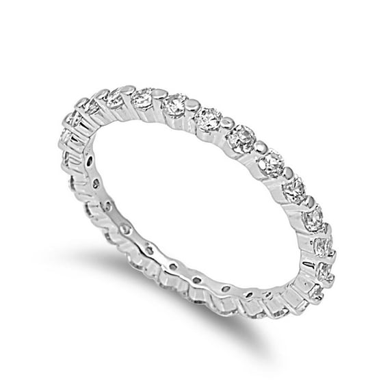 Eternity Cubic Zirconia Ring Sterling Silver 925