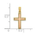 thumbnail image 2 of 13mm 10k Solid Gold Two-tone Polished Religious Faith Cross Charm Pendant Necklace for Women, 2 of 2