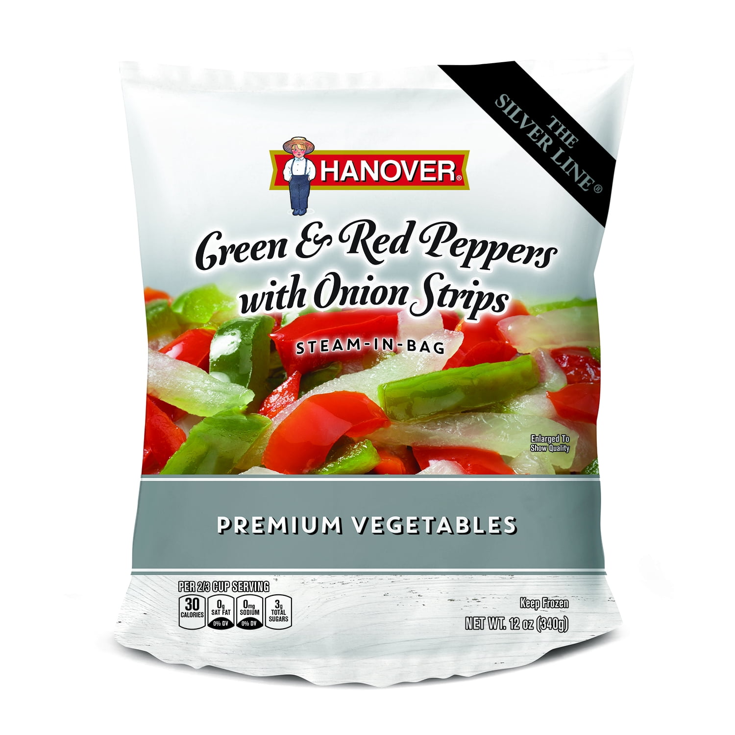 Hanover Green Red Peppers, Onion Strips, 14 oz Bag (Frozen)