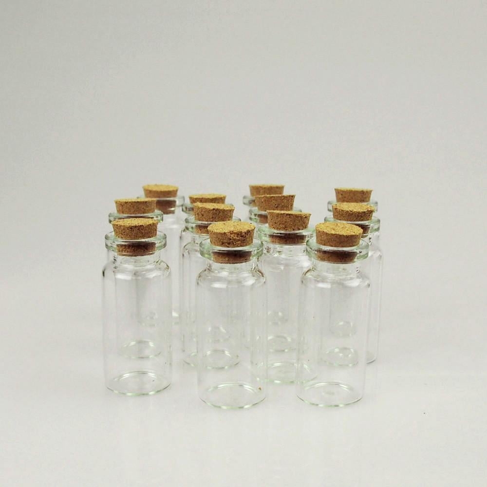 SMALL CORK STOPPER GLASS BOTTLES  JAR CLEAR EMPTY VIALS PAGAN PENDANTS