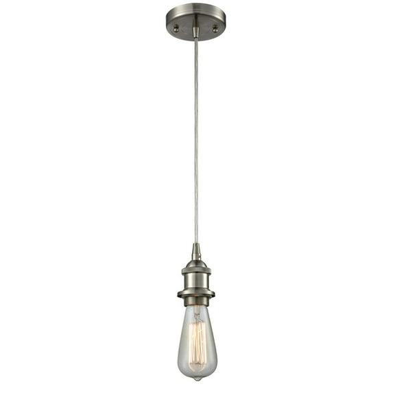 Innovations 1-LT LED Bare Bulb 4.5" Mini Pendant - Brushed Satin Nickel - 516-1P-SN-LED