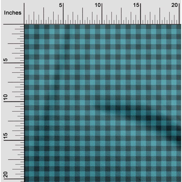 oneOone Polyester Lycra Fabric Gingham Check Print Fabric BTY 56 Inch Wide