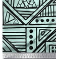 thumbnail image 1 of Soimoi Green Cotton Cambric Fabric Triangle Art Geometric Fabric Prints By Yard 56 Inch Wide, 1 of 3