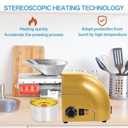 ZHON Oil Extraction Machine For Home 1800W Electric Oil Press Machine Stainless Steel Cold & Hot Press Oil Extractor Organic Oil Expeller Household safety