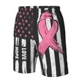 thumbnail image 4 of Balery Ribbon Breast Cancer Awareness Traje de Baño Estilo Hawaiano para Hombre, Shorts de Secado Rápido con Bolsillos-Large, 4 of 6