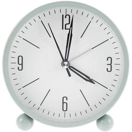 Miuline Silent Alarm Clocks Bedside Non Ticking Battery Powered with Night Light Table Clocks Simply Function Travel Desk Alarm Clock for Bedroom Office (Green)