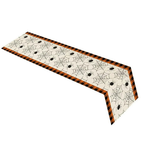 

Leking Halloween Tablecloth Table Runner Happy Halloween Scary Night Tablecloth Decorative Tabletop Linen Table Cloth Horror Atmosphere Soft Table Mats Save Cleaning Time here