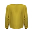 thumbnail image 2 of UTTOASFAY Coat Women Solid Color Casual Long Sleeve Knitted Cardigan Sweater Coat Yellow 8(L), 2 of 5
