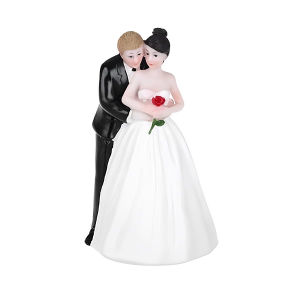 HUONA Wedding Cake Topper Dancing Bride and Groom Resin Figurine Romantic Wedding Party Cake Topper Ornament Valentines Day Present