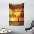 thumbnail image 1 of Sailboat Tapestry, Last Rays of Sun over Ocean Sail Boat Freedom Relaxing Mediterranean, Wall Hanging for Bedroom Living Room Dorm Decor, 40W X 60L Inches, Marigold Dark Orange, by Ambesonne, 1 of 2