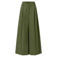 thumbnail image 4 of Lixiuxyad Stretchy Work Dress Pants For Women Palazzo Pants Summer Printed Cropped Cotton Linen Comfy Baggy Trousers With Pockets Elegant Party High Waist Wide Leg Trousers Flared Pants Green, 4 of 5