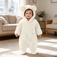thumbnail image 4 of Xdegoge Fluffy Baby Snowsuit Full Zip Up Thick Fleece Winter Hooded Footed Jumpsuit Outerwear for Infant Boys Girls Outwear Hoodie Romper, 4 of 7