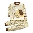 thumbnail image 3 of Cethrio Boys Cotton Pajama Sets, Long Sleeve Graphic 2 PC Crewneck Boys' Sleepwear Coffee Size 1-2 T, 3 of 4