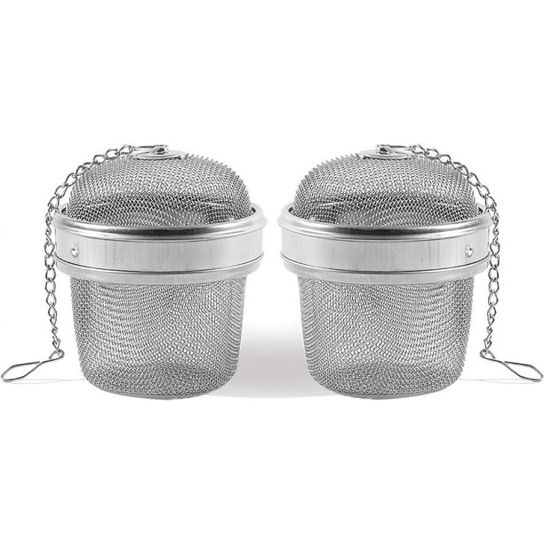 Paquete de 2 bolas de especias de acero inoxidable, colador de té, Infusor de té, bola para condimentos, filtro de acero inoxidable, bola de té