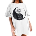 thumbnail image 2 of Pntutb Blusa de manga corta casual con estampado de mangas caídas vintage para mujer Pntutb Pntutb-2979, 2 of 9