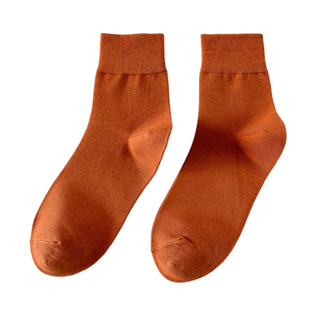 CSChome Socks Unisex Mid-tube No Odor Solid Color High Elasticity Slip Breathable Soft Sweat-absorption Shrink