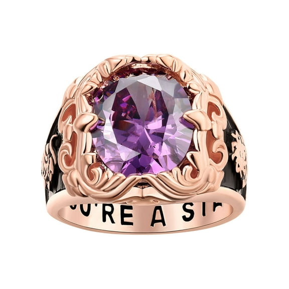 Order Now for 2025 Graduation, Freestyle Unisex Art Nouveau Vintage Birthstone Class Ring, Personalized, High School or College