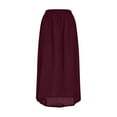thumbnail image 4 of EINCcm Women Slit Split Maxi Skirts High Waist Pleated Long Skirt Elastic Flowy Long Skirt, 4 of 6