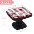 thumbnail image 4 of 4 Pcs Square Cabinet Handle Cupboard Knob Drawer Pulls Handle Rose Stripes Drawer Knobs with Screws Furniture Decoration, 4 of 7