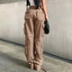 thumbnail image 4 of Pantalones holgados de cintura baja para mujer, pantalones Jogger de bolsillo sueltos, ropa de calle Hippie Punk, pantalones vaqueros de cuerpo entero sólidos Pompotops  ulkah942953, 4 of 9