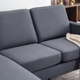 thumbnail image 5 of L Shape Sofa Reversible Sectional Sofa Couch for Small Apartment Couch 3-seat Sectional Couch (Dark Grey), 5 of 7
