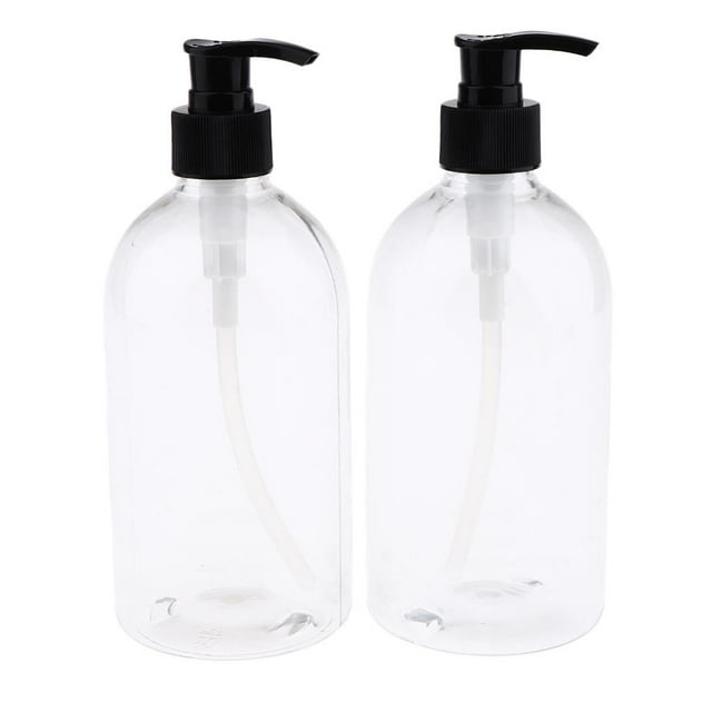 2 paquetes de botellas de loción vacías de 500 ml, contenedores de agua recargables para champú y jabón jinwen Botella con bomba de loción