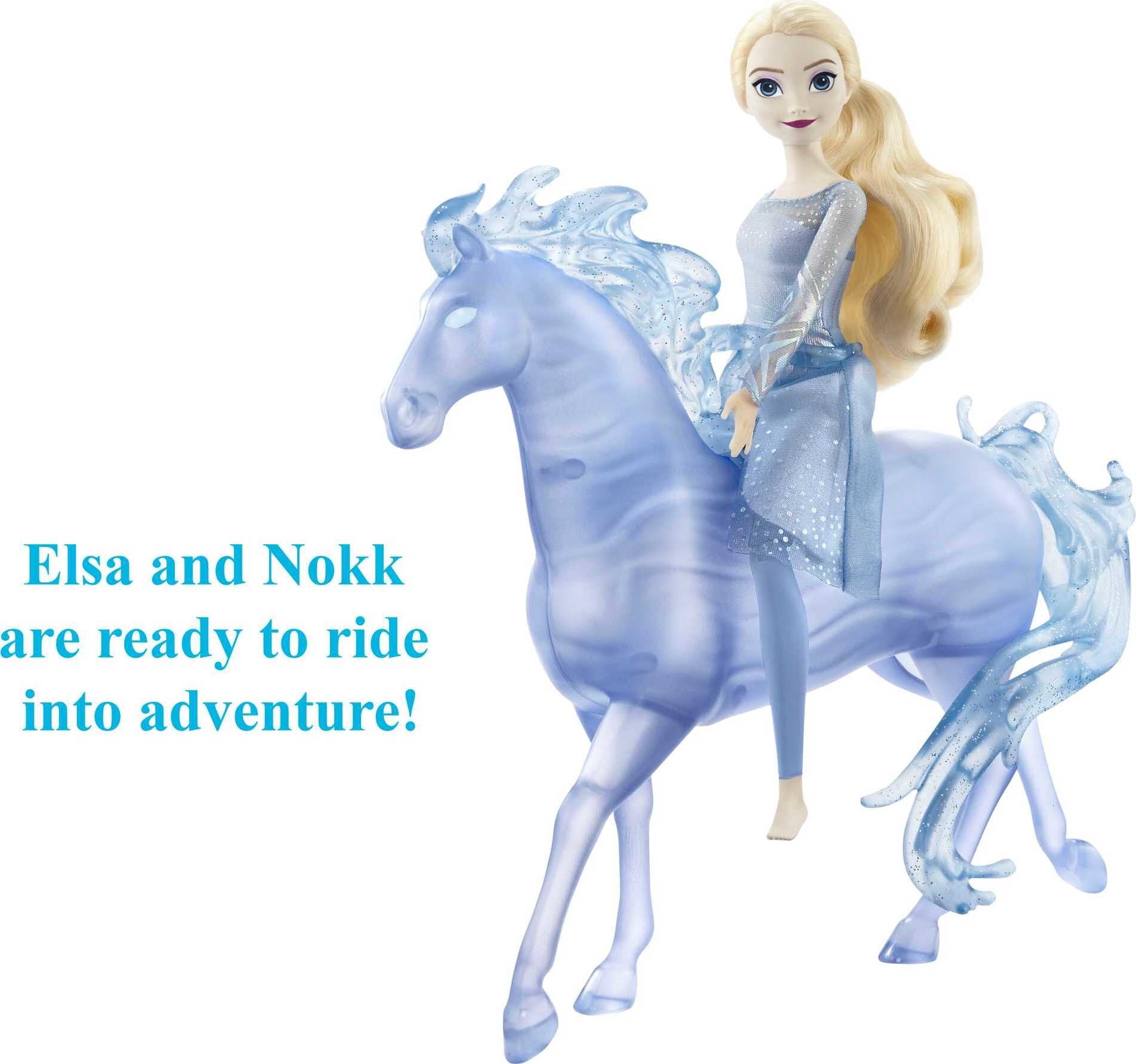 Disney Frozen Elsa Fashion Doll and Horse-Shaped Water Nokk Figure Inspired by Disney’s Frozen 2