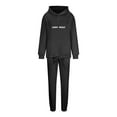 thumbnail image 3 of Women's 2 Piece Sports Lounge Outfits Loose Hoodie Sweatshirt and Jogger Pant Sets Dropped Long Sleeve Tracksuit (X-Large, Black), 3 of 5