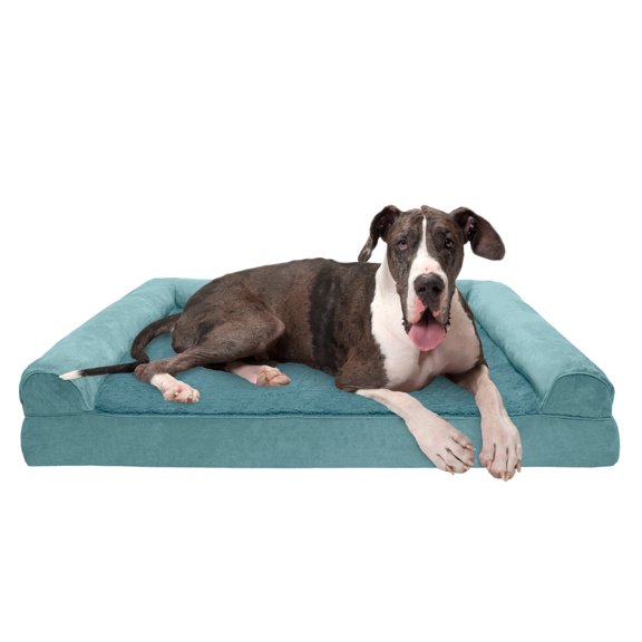 FurHaven Pet Products Plush & Suede Memory Top Sofa Pet Bed for Dogs & Cats - Deep Pool, Jumbo Plus