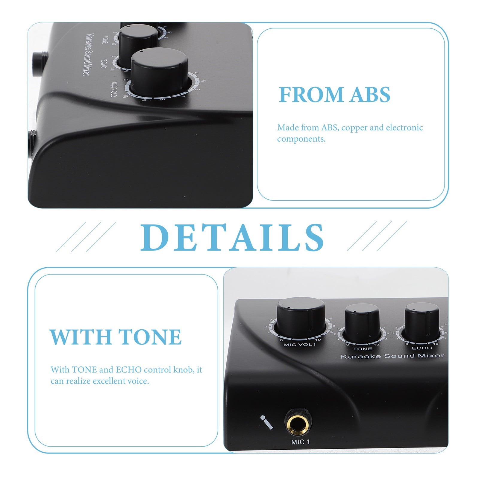 Mixers Mic Sound Amplifier Keyboard for Black Equipment Streaming ,Multi Modes