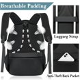 thumbnail image 4 of Mochila de viaje BIKROD para portátil de 15,6 pulgadas con puerto de carga USB, color negro, 4 of 7