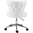 thumbnail image 3 of Pemberly Row Swivel Adjustable White Vegan Leather Office Chair, 3 of 13