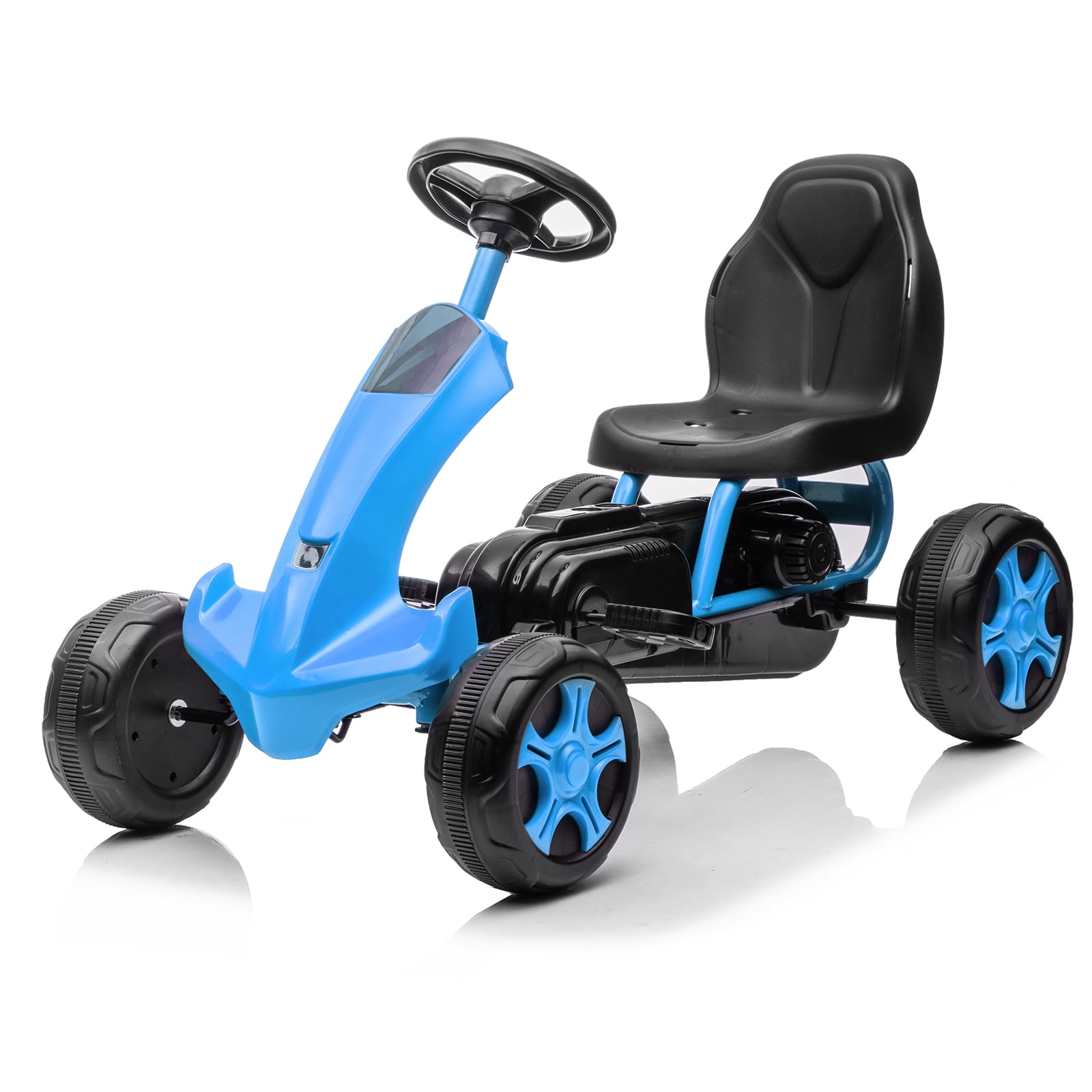 Pedal Go Karting Cart Kart Car Toy for Toddler Children Boys and Girls Blue 