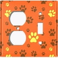 thumbnail image 4 of Metal Light Switch Plate Cover Puppy Dog Paw Prints Orange Yellow DOG045, 4 of 13