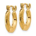 thumbnail image 6 of 14K Yellow Gold Polished Patterned Hollow Hoop Earrings, 6 of 6