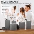 thumbnail image 6 of 6-Piece Grey Bathroom Set - Mesh Textured Resin Bathroom Accessories Set with Soap Dispenser, Toothbrush Holder, Cup, Vanity Tray & Apothecary Jars for Small Spaces, 6 of 16