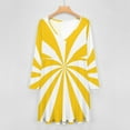 thumbnail image 4 of Aesthetic Signal Yellow And White Sunburst Long Sleeve Dresses For Women Vintage Elegant Party Dress Oversized V-neck Dress S-8XL, 4 of 7