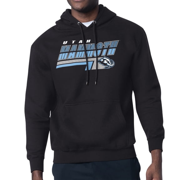 Men's Starter Black Utah Mammoth Logo Push Fleece Hoodie
