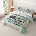 thumbnail image 3 of Erosebridal Happy Camping Bed Spread Queen, Kawaii Camper Car Queen Coverlet Set, 3 Pieces 1 Quilt and 2 Pillowcases, 3 of 7