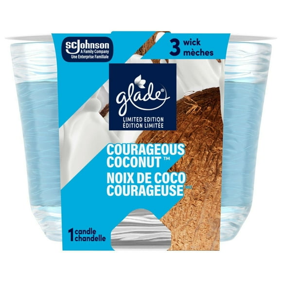 Glade® Scented Candle Air Freshener, Courageous Coconut™, 3-Wick Candle