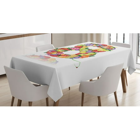 

Number Tablecloth Fruitful Eight with Avocado Lemon Watermelon Grapes Flower Cherry Orange Colorful Rectangular Table Cover for Dining Room Kitchen 60 X 84 Inches Multicolor by Ambesonne